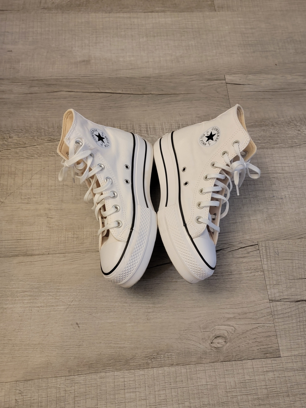 Converse White High-Top Platform Athletic Sneakers - Picture 4 of 7